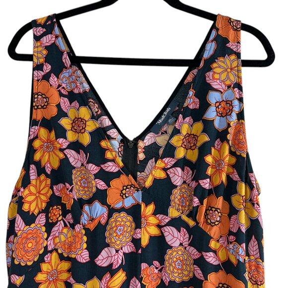 Modcloth Floral V-neck Jumpsuit Women's  XL Retro Boho Festival - Picture 4 of 13